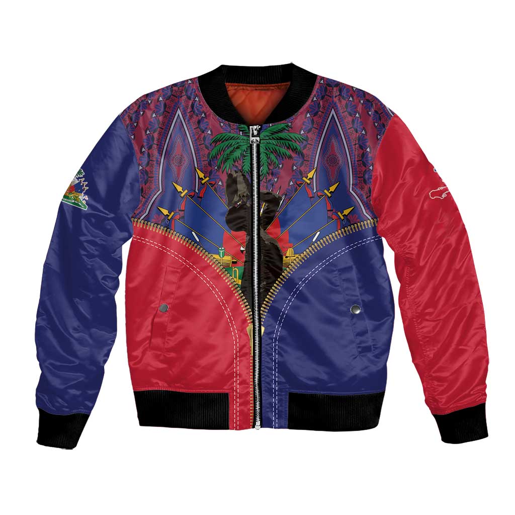 Afro Haiti Heritage Month Bomber Jacket Zipper Stylized