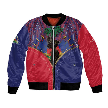 Afro Haiti Heritage Month Bomber Jacket Zipper Stylized