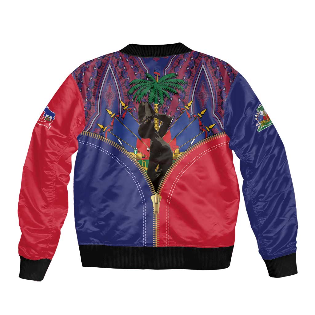 Afro Haiti Heritage Month Bomber Jacket Zipper Stylized