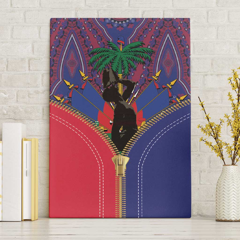 Afro Haiti Heritage Month Canvas Wall Art Zipper Stylized