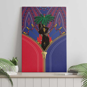 Afro Haiti Heritage Month Canvas Wall Art Zipper Stylized