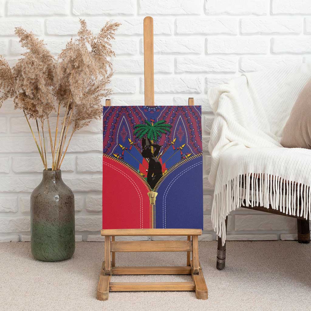 Afro Haiti Heritage Month Canvas Wall Art Zipper Stylized