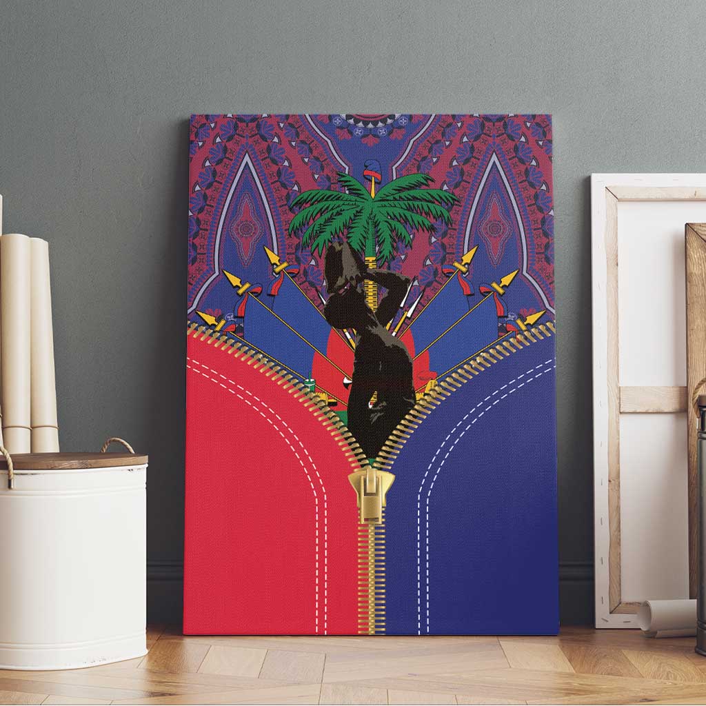 Afro Haiti Heritage Month Canvas Wall Art Zipper Stylized