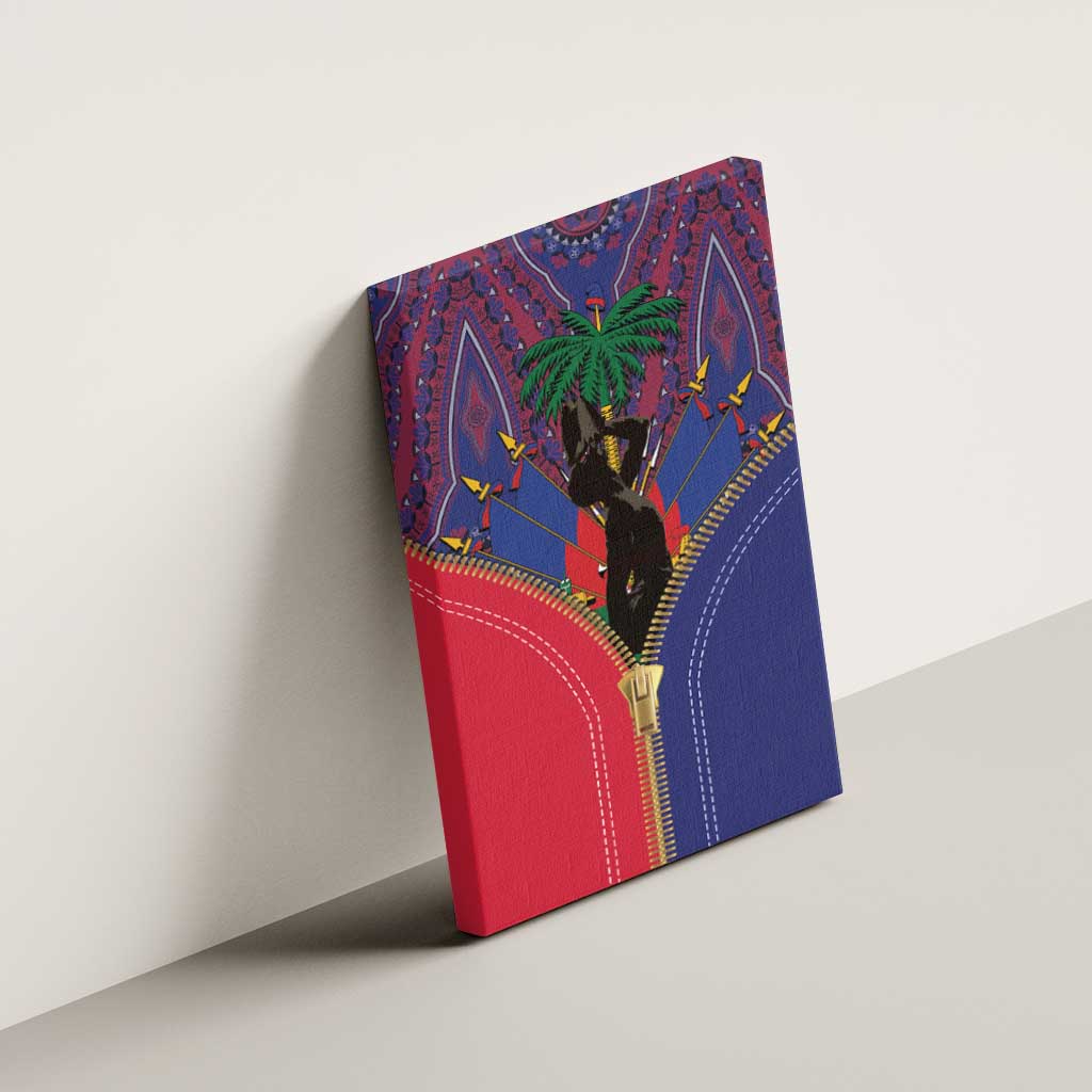 Afro Haiti Heritage Month Canvas Wall Art Zipper Stylized