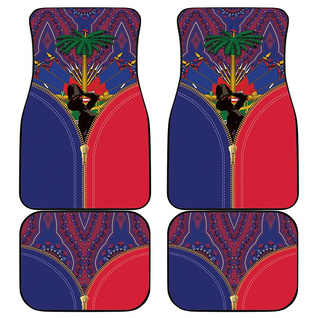 Afro Haiti Heritage Month Car Mats Zipper Stylized