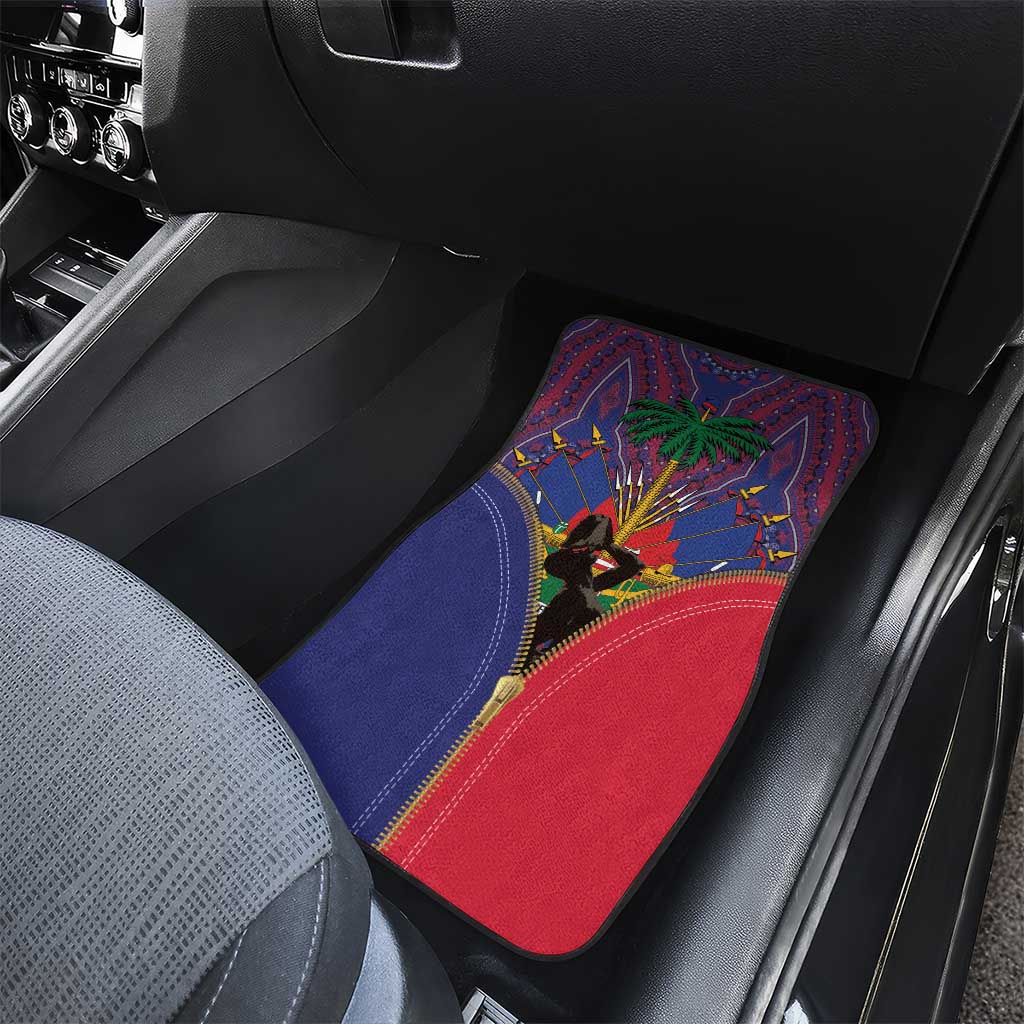 Afro Haiti Heritage Month Car Mats Zipper Stylized