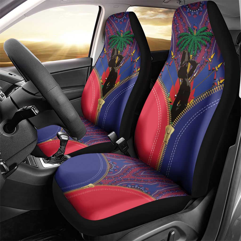 Afro Haiti Heritage Month Car Seat Cover Zipper Stylized