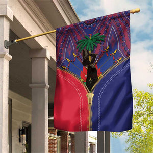 Afro Haiti Heritage Month Garden Flag Zipper Stylized