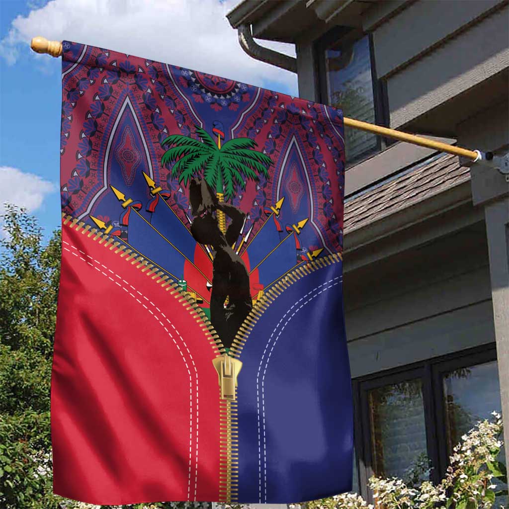 Afro Haiti Heritage Month Garden Flag Zipper Stylized