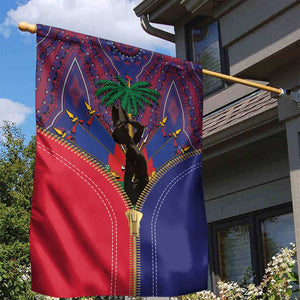 Afro Haiti Heritage Month Garden Flag Zipper Stylized
