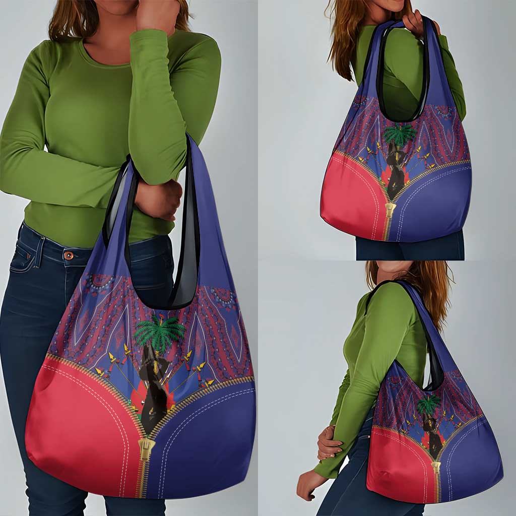 Afro Haiti Heritage Month Grocery Bag Zipper Stylized