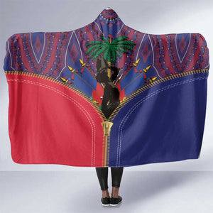 Afro Haiti Heritage Month Hooded Blanket Zipper Stylized