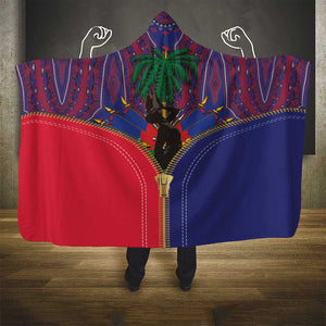 Afro Haiti Heritage Month Hooded Blanket Zipper Stylized