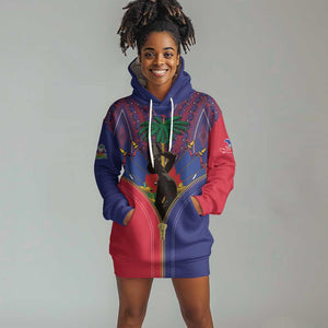 Afro Haiti Heritage Month Hoodie Dress Zipper Stylized