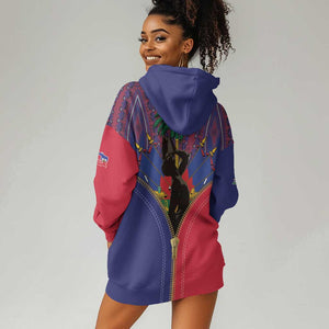 Afro Haiti Heritage Month Hoodie Dress Zipper Stylized