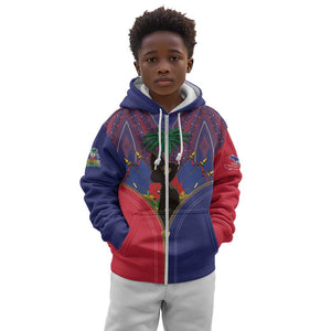 Afro Haiti Heritage Month Kid Hoodie Zipper Stylized