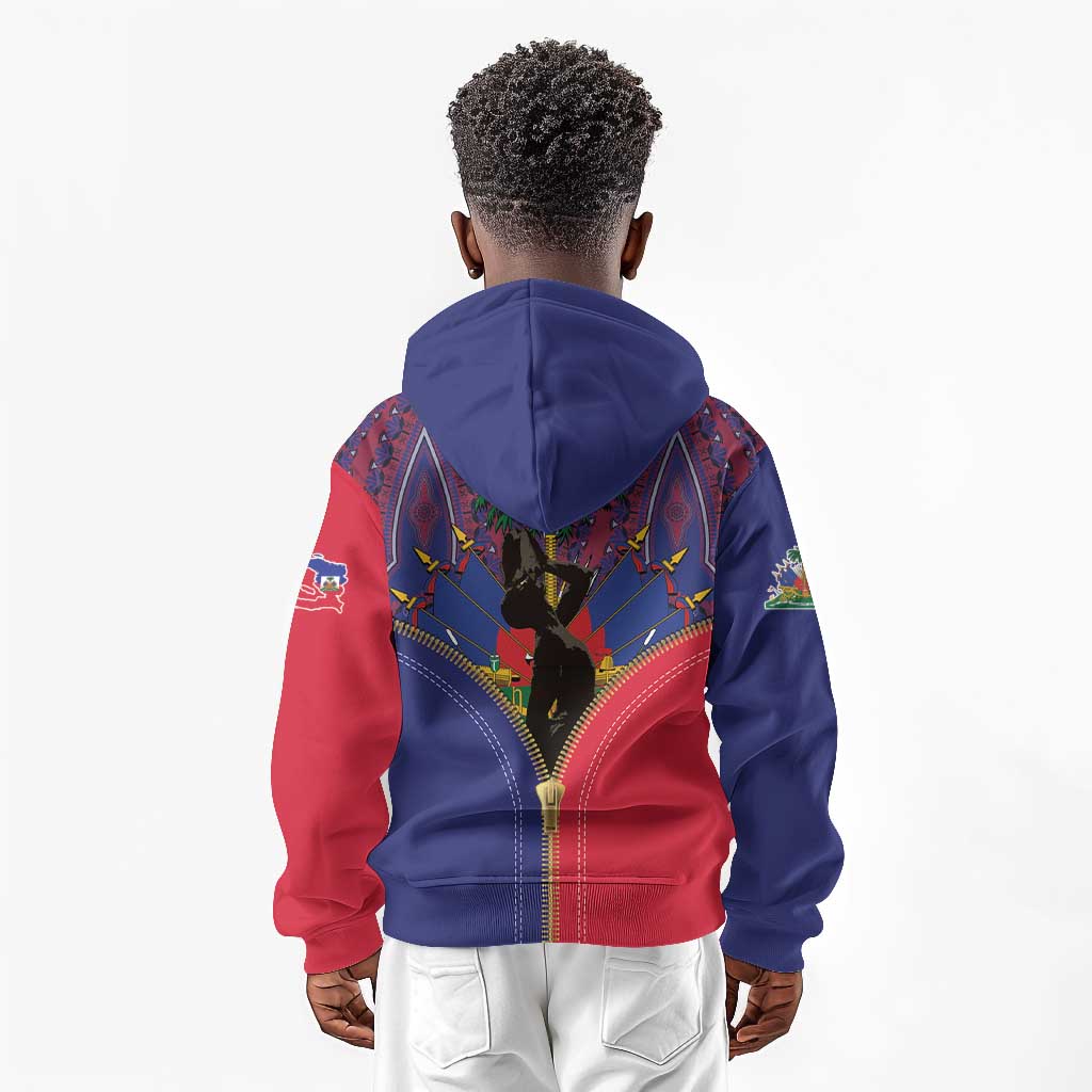 Afro Haiti Heritage Month Kid Hoodie Zipper Stylized