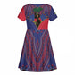 Afro Haiti Heritage Month Kid Short Sleeve Dress Zipper Stylized
