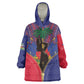 Afro Haiti Heritage Month Kid Wearable Blanket Hoodie Zipper Stylized