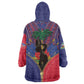 Afro Haiti Heritage Month Kid Wearable Blanket Hoodie Zipper Stylized