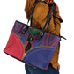 Afro Haiti Heritage Month Leather Tote Bag Zipper Stylized