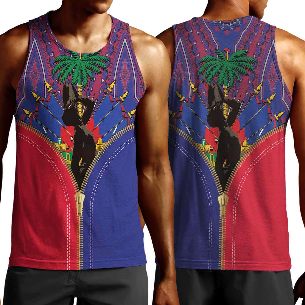 Afro Haiti Heritage Month Men Tank Top Zipper Stylized