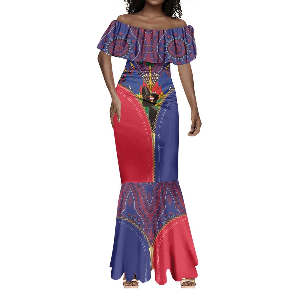 Afro Haiti Heritage Month Mermaid Dress Zipper Stylized