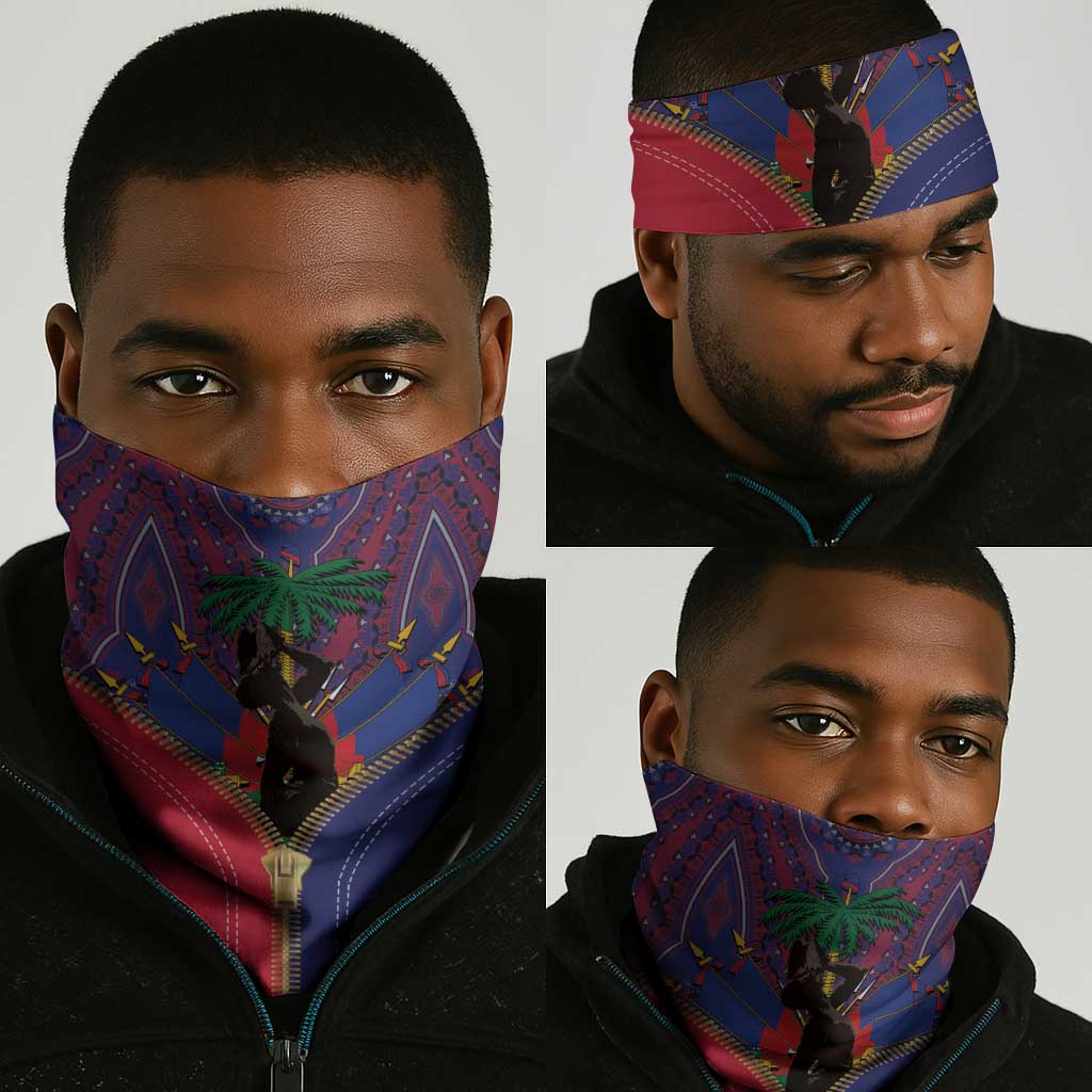 Afro Haiti Heritage Month Neck Gaiter Zipper Stylized LT01