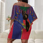Afro Haiti Heritage Month Off Shoulder Short Dress Zipper Stylized