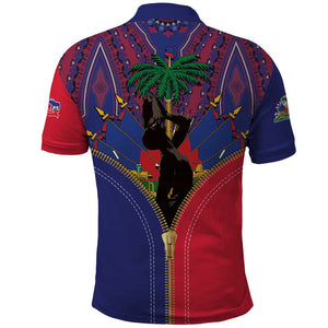 Afro Haiti Heritage Month Polo Shirt Zipper Stylized