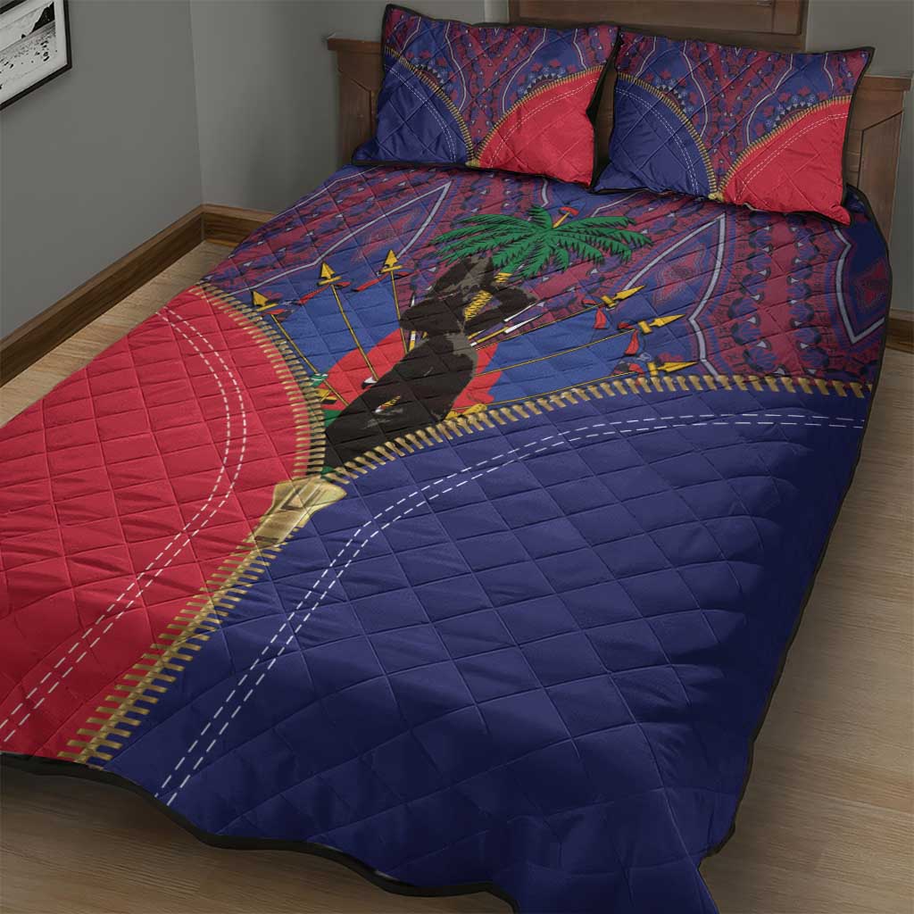 Afro Haiti Heritage Month Quilt Bed Set Zipper Stylized