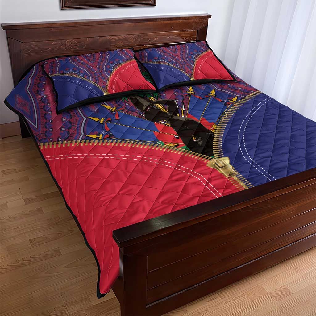 Afro Haiti Heritage Month Quilt Bed Set Zipper Stylized