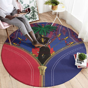 Afro Haiti Heritage Month Round Carpet Zipper Stylized