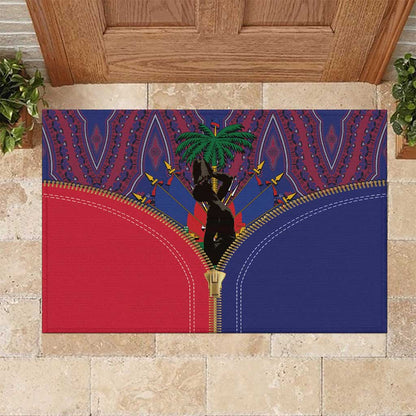 Afro Haiti Heritage Month Rubber Doormat Zipper Stylized