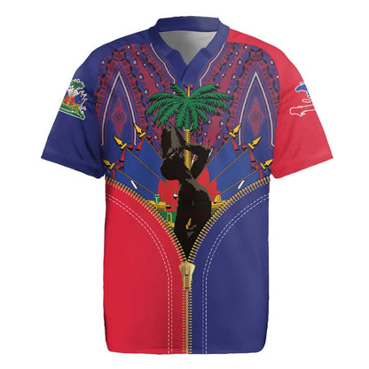 Afro Haiti Heritage Month Rugby Jersey Zipper Stylized