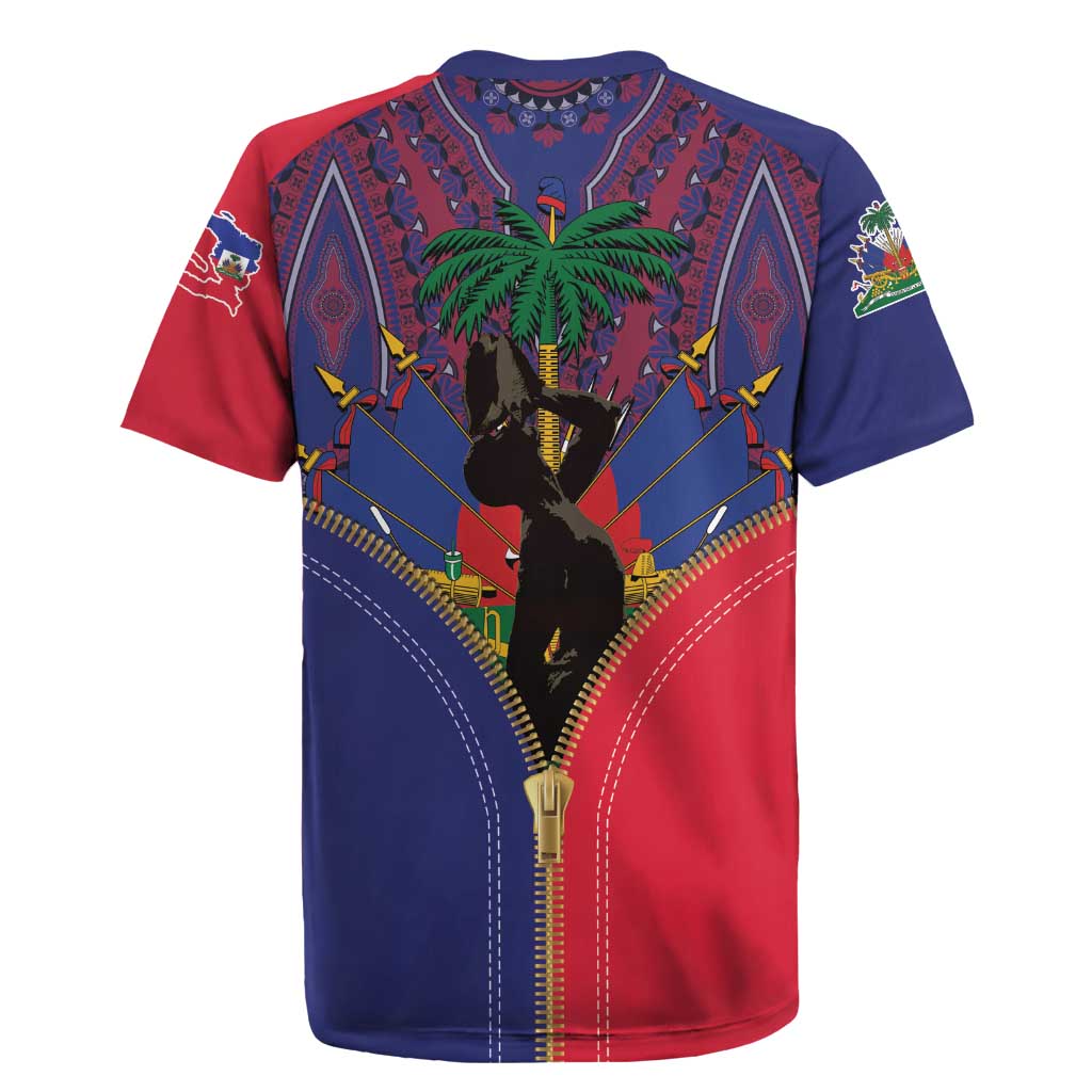 Afro Haiti Heritage Month Rugby Jersey Zipper Stylized