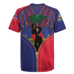 Afro Haiti Heritage Month Rugby Jersey Zipper Stylized