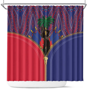 Afro Haiti Heritage Month Shower Curtain Zipper Stylized