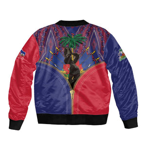 Afro Haiti Heritage Month Sleeve Zip Bomber Jacket Zipper Stylized