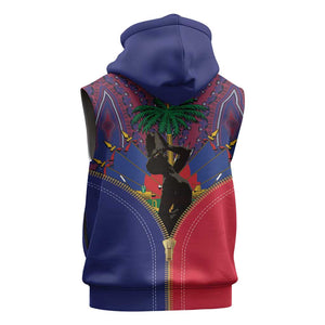 Afro Haiti Heritage Month Sleeveless Hoodie Zipper Stylized - African Pride