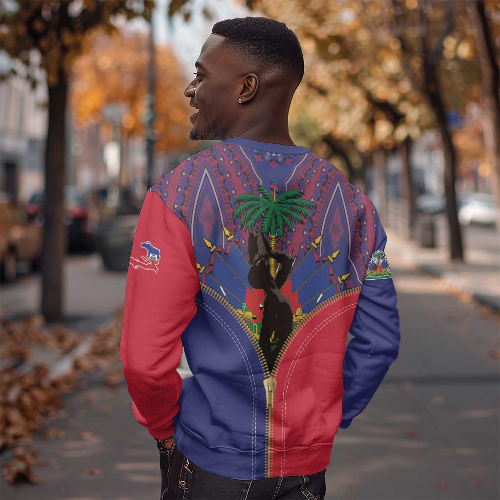 Afro Haiti Heritage Month Sweatshirt Zipper Stylized