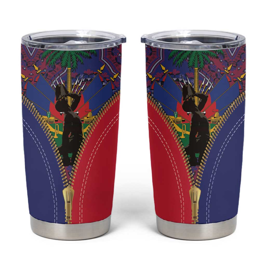 Afro Haiti Heritage Month Tumbler Cup Zipper Stylized