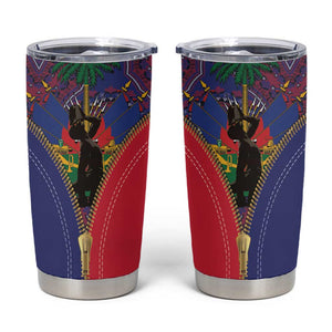 Afro Haiti Heritage Month Tumbler Cup Zipper Stylized