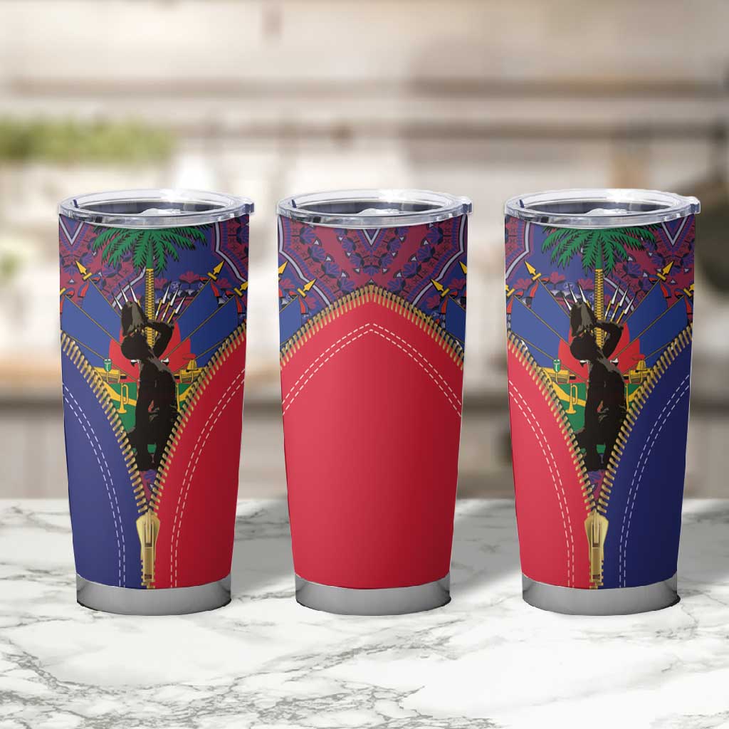 Afro Haiti Heritage Month Tumbler Cup Zipper Stylized