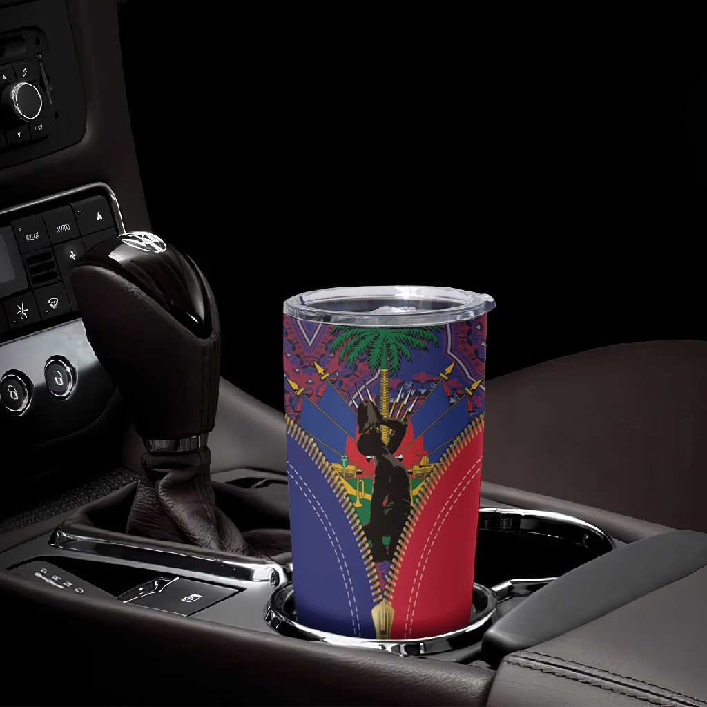 Afro Haiti Heritage Month Tumbler Cup Zipper Stylized