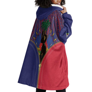 Afro Haiti Heritage Month Wearable Blanket Hoodie Zipper Stylized
