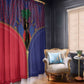 Afro Haiti Heritage Month Window Curtain Zipper Stylized