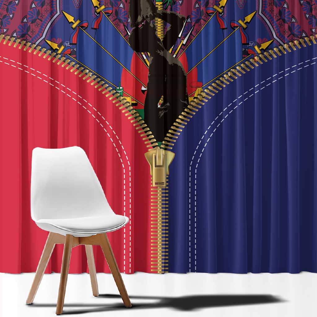 Afro Haiti Heritage Month Window Curtain Zipper Stylized