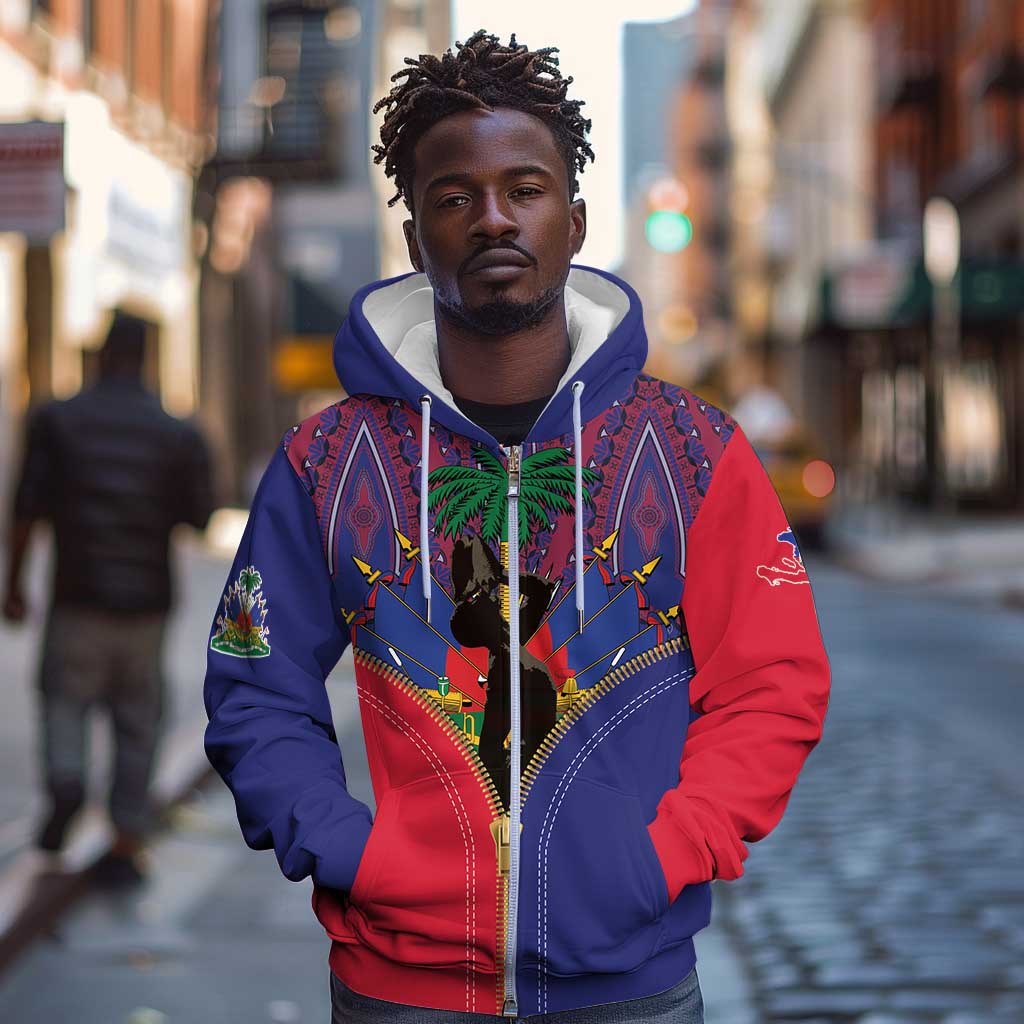 Afro Haiti Heritage Month Zip Hoodie Zipper Stylized