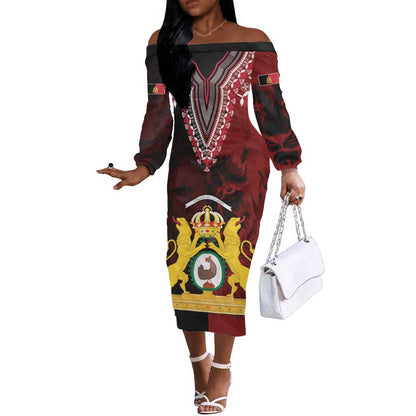 Anpi an Ayiti 1804–1806 Haiti Off The Shoulder Long Sleeve Dress Liberte ou la Mort!